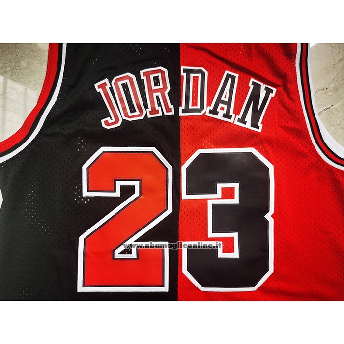 Maglia Chicago Bulls Michael Jordan #23 Split Nero Rosso